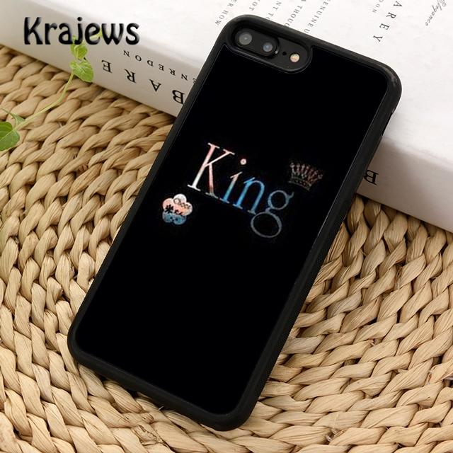 Krajews KING Queen Crown Letter Soft Phone Case Cover For iPhone 17 Air 16 15 14 plus 11 12 13 pro max Plus coque Fundas