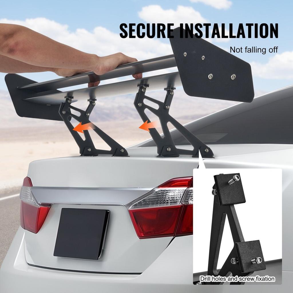 Universal Rear Spoiler GT Style Adjustable Trunk Wing Car Racing 53.1''