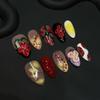 10PCS Gentle False Nails with Smudging Design Natural Unbreakable Nail Simple Wear for Working Dating or Partying