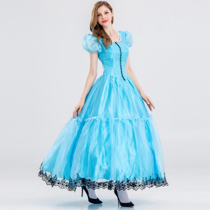 Halloween Costumes Stage Costumes Bright Eyes, Cute Alice Dream Wonderland Princess Costumes Fairy Tales, Princess Dresses