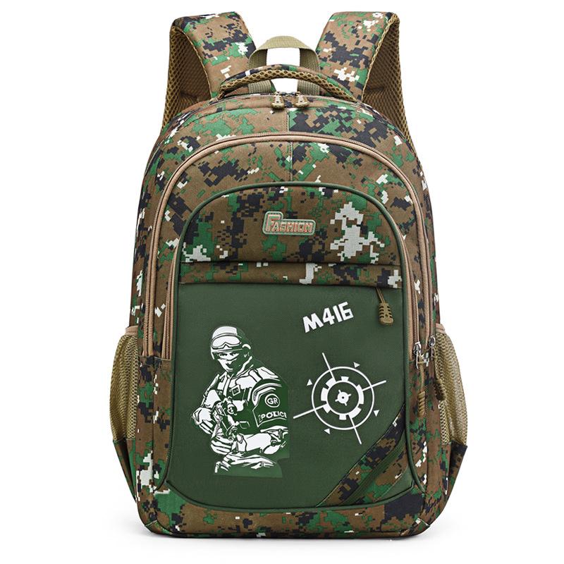 Camouflage chicken three bag primary school backpack camouflage school bag male 1-3-6 grade backpack bag