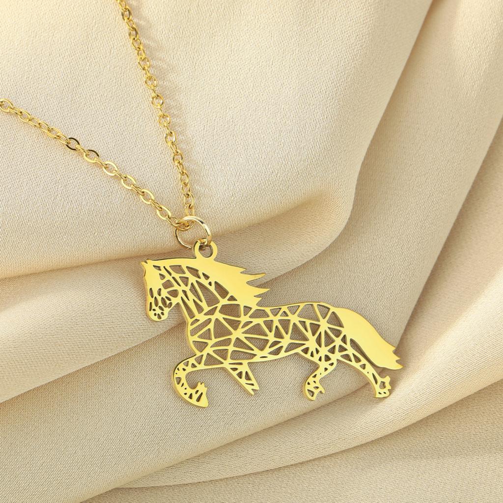Kinitial Exquisite Fashion Necklace Horse Necklace, Minimalist Jewelry, Horse Lover Valentine's Day Birthday Gift