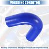 X AUTOHAUX Silicone Reducer Hose Pipe Bend Turbo Intercooler 135 Degree Elbow Inner Diameter 38mm Blue