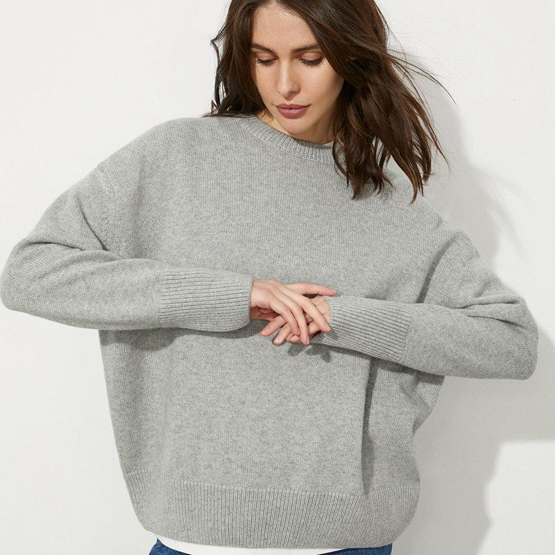 Maglione da donna autunno inverno collo alto a maniche lunghe tinta unita per top larghi da donna in maglia alla moda