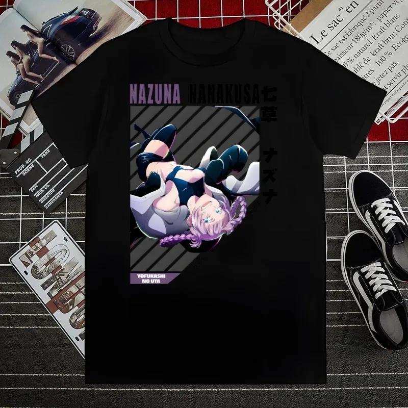 Washed Tee Call of The Night Yofukashi No Uta Nazuna Nanakusa Graphic Print T-Shirts Men Women O-Neck Cotton Harajuku Fashion13