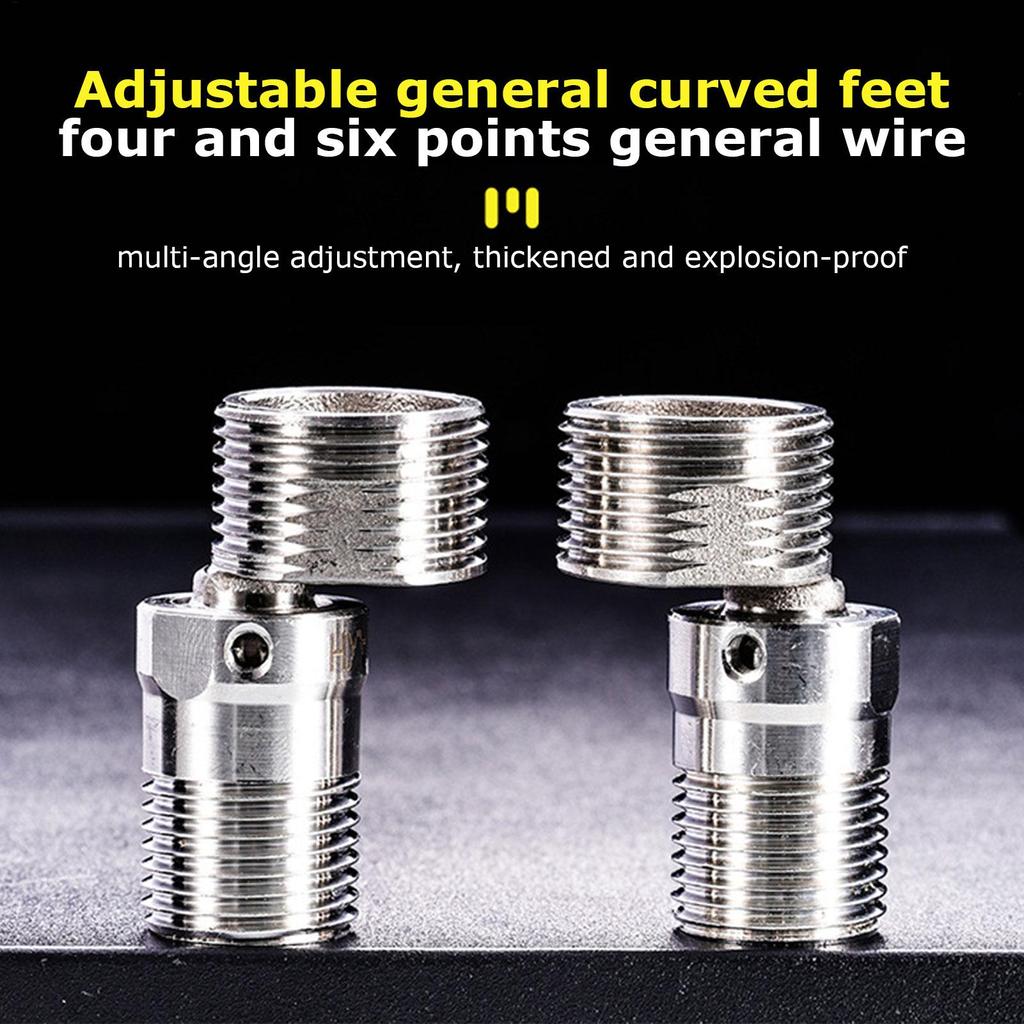 Adjustable Shower Faucet Angle Adapter Adjustable Angled Curved Faucet Foot Stainless Steel Sturdy Shower Shower Head Component