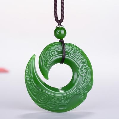 Colgante de Jade de dragón de Jade VERDE, collar de runas de moda, joyería china tallada a mano, curación relajante, regalo de suerte para hombre y mujer, cuerda gratis