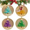 4PCS Durable Acrylic Christmas Hanging Decorations 2D Flat Design Christmas Tree Ornament for Indoor Decoration