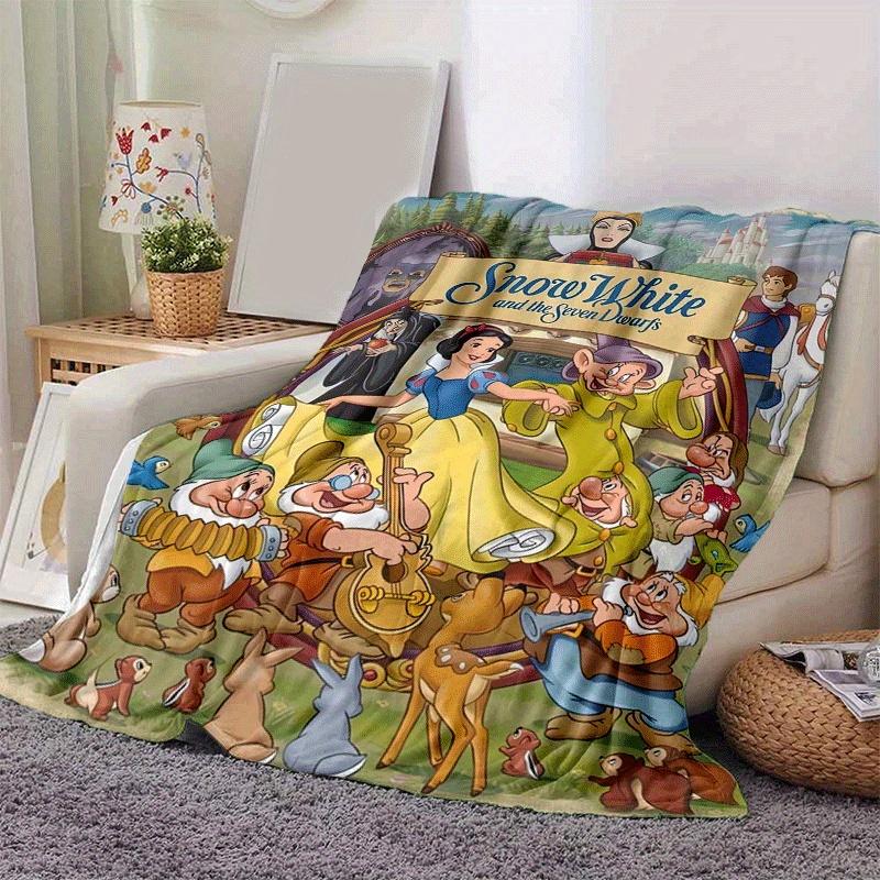 1 Stück Schneewittchen Druckdecke - Weiche Ganzjahres-Kuscheldecke für Wohnzimmer, Schlafzimmer, Personalisiertes Geschenk mit entzückendem Cartoon-Design