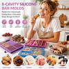 Rectangle Silicone Candy Mold DIY Silicone Ice Cube Tray Granola Bar Pan  for Baking Energy Bars