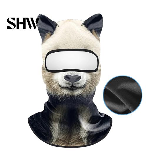 Cycling Face Mask 3D Animal with Ears, Breathable Ice Silk Balaclava for Moisture Wicking Spring Summer, Quick Drying UV Protection Full Cover