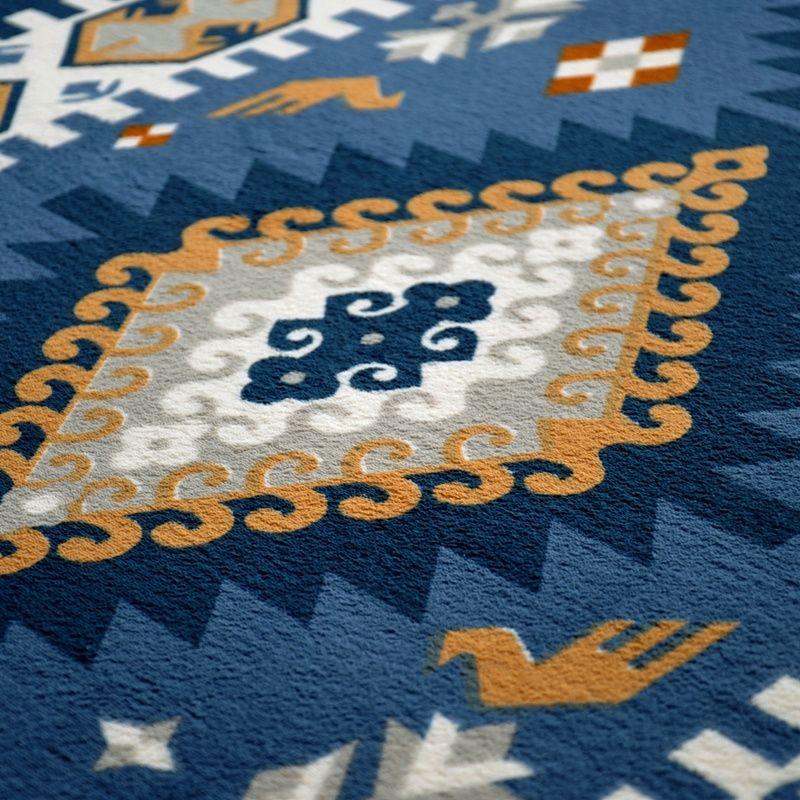 European Style Bedroom Bedside Carpet Living Room Large Area Ins Carpet Blue Coffee Table Mat