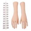 Felimoa Hand Model with Skeleton, Silicone Movable Female Hand Model Mannequin with False Nails, Set of Two Hands
