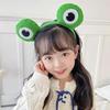 1Pc Funny Frog Cartoon Cute Headband Crown New Plush Big Eyes Headband Women'S Face Wash Headband Children'S Hair Accessories
