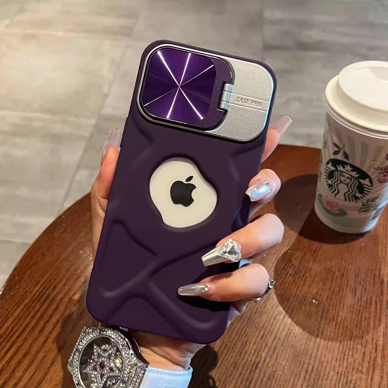 

Чехол-подставка для объектива с магнитной фиксацией для iPhone 16 Pro Max/14/13 - Однотонный, приятный на ощупь 16 Pro Max