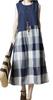 Sleeveless Cotton Gingham Check Natural Large Navy [1/2style] Dress, Color, Women's (JP, Alphabet, M, Check)