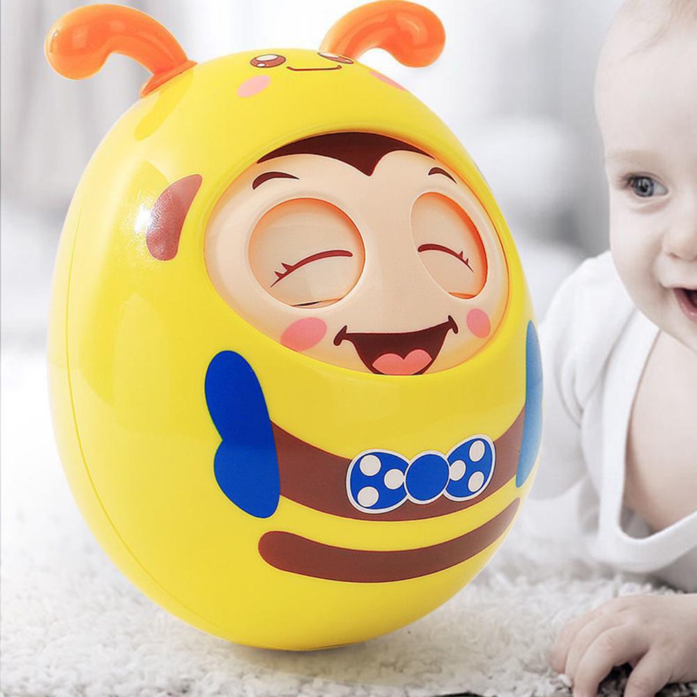 1 Stück Roly Poly Baby Spielzeug 6 bis 12 Monate, Bauchlage Schaukelspielzeug, Biene Tumbler Schaukelspielzeug für Baby Jungen Mädchen Geschenke