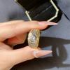 Anillo de Dedo de Boda de Moda para Hombres Lujo Circonita Brillante 18KRGP Color Dorado para Ceremonia Preciosos Accesorios Regalo