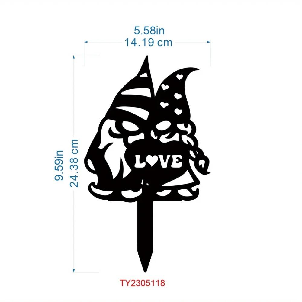 1pc Metal Yard Lover Sign Metal Lawn Gnome Yard Sign Yard Gnome Garden Decor Yard Sign With Stakes Lawn Mounted Plaque