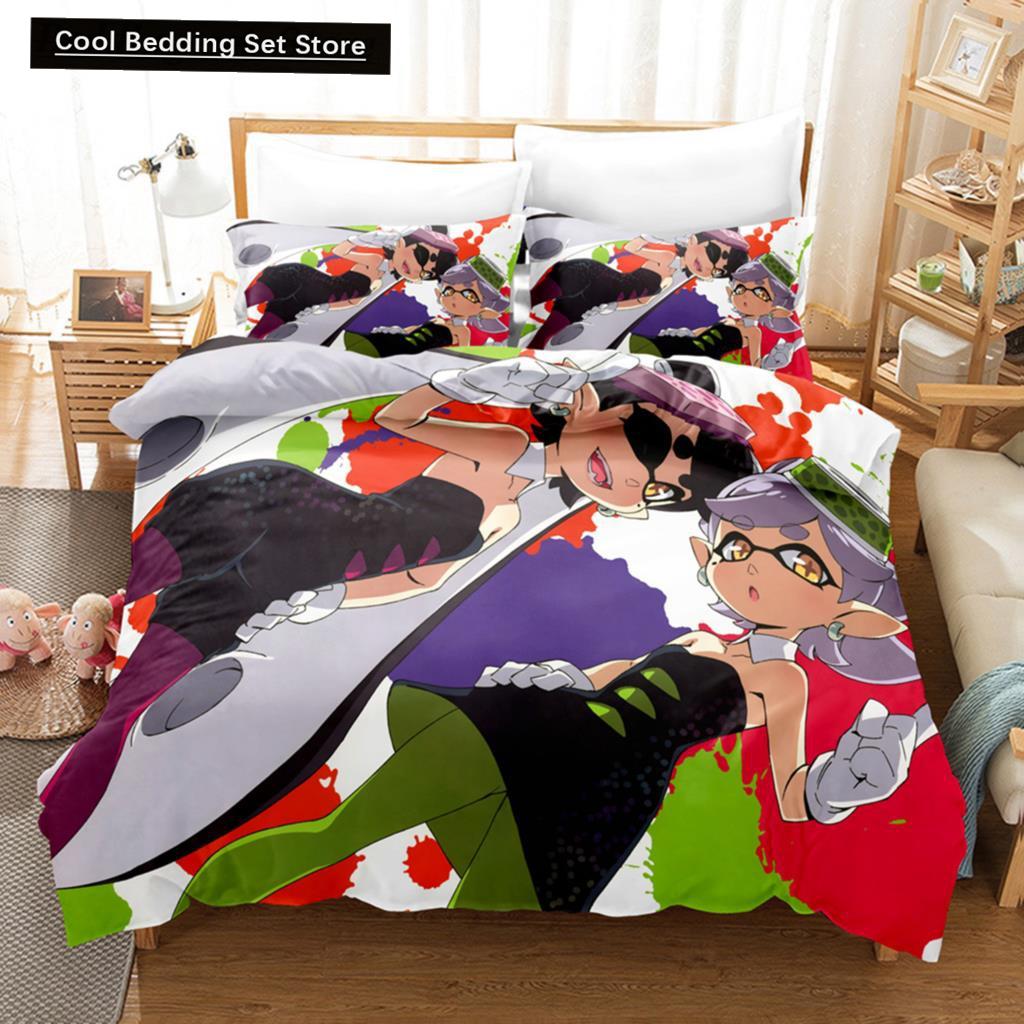 Splatoon Bedding Set Single Twin Full Queen King Size Kawaii Boys/girls Bed Set Aldult Boys Bedroom Duvet Cover Sets 3D Print