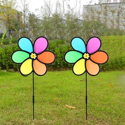Removal Yard Decoration Triple Wheel Wind Spinners Garden Windmill Windmill Toys Rainbow Pinwheel
