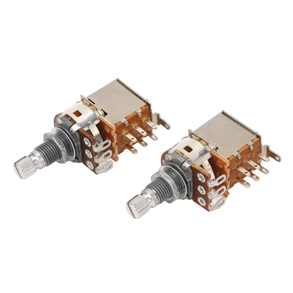 2PCS Guitar Potentiometer A1M B1M Combination 18mm Knurled Shaft Electric Bass Pots for Volume and T
