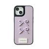 Apple 16 Leather Solid Color Mobile Phone Case Simple Application Iphone15Promax Bow 17 Women'S Internet Celebrity 14