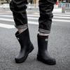 Men's Mid-Calf Japanese Style Non-Slip Waterproof Rain Boots for Outdoor and Beachcombing.