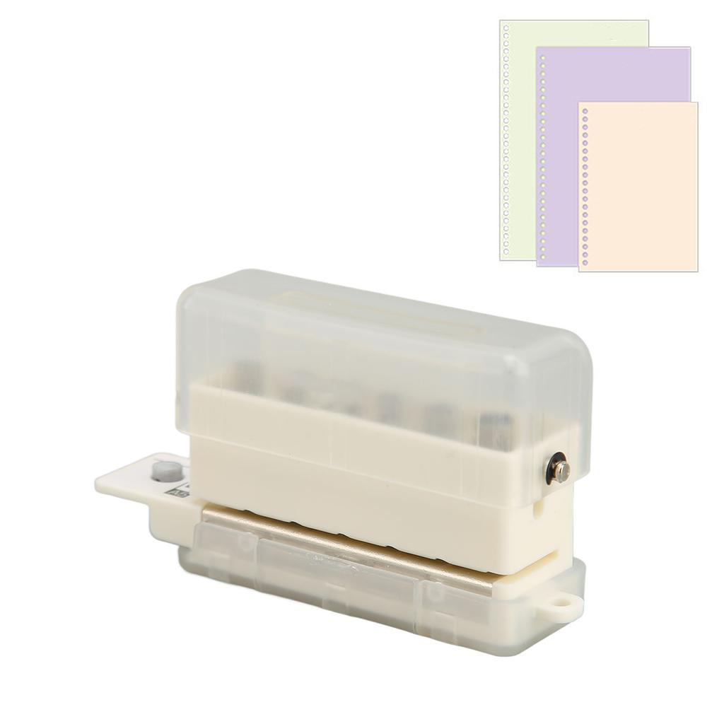 6 Hole Paper Puncher Portable Cute ABS Manual 7mm Punching Depth Desktop Punch Puncher for
