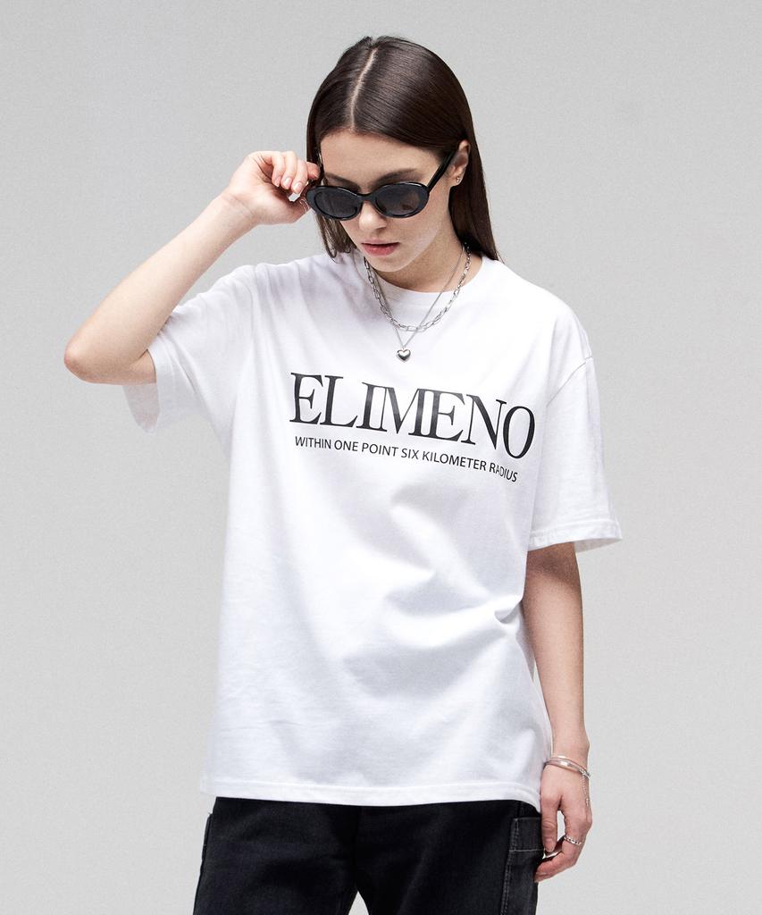 ELIMENO El Retro Logo Oversized Short Sleeve T-Shirt White