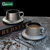 Tasse à café créative en céramique dépolie avec soucoupe, tasse de bureau de luxe, ensemble de tasses pour le thé de l'après-midi, vaisselle pour la maison