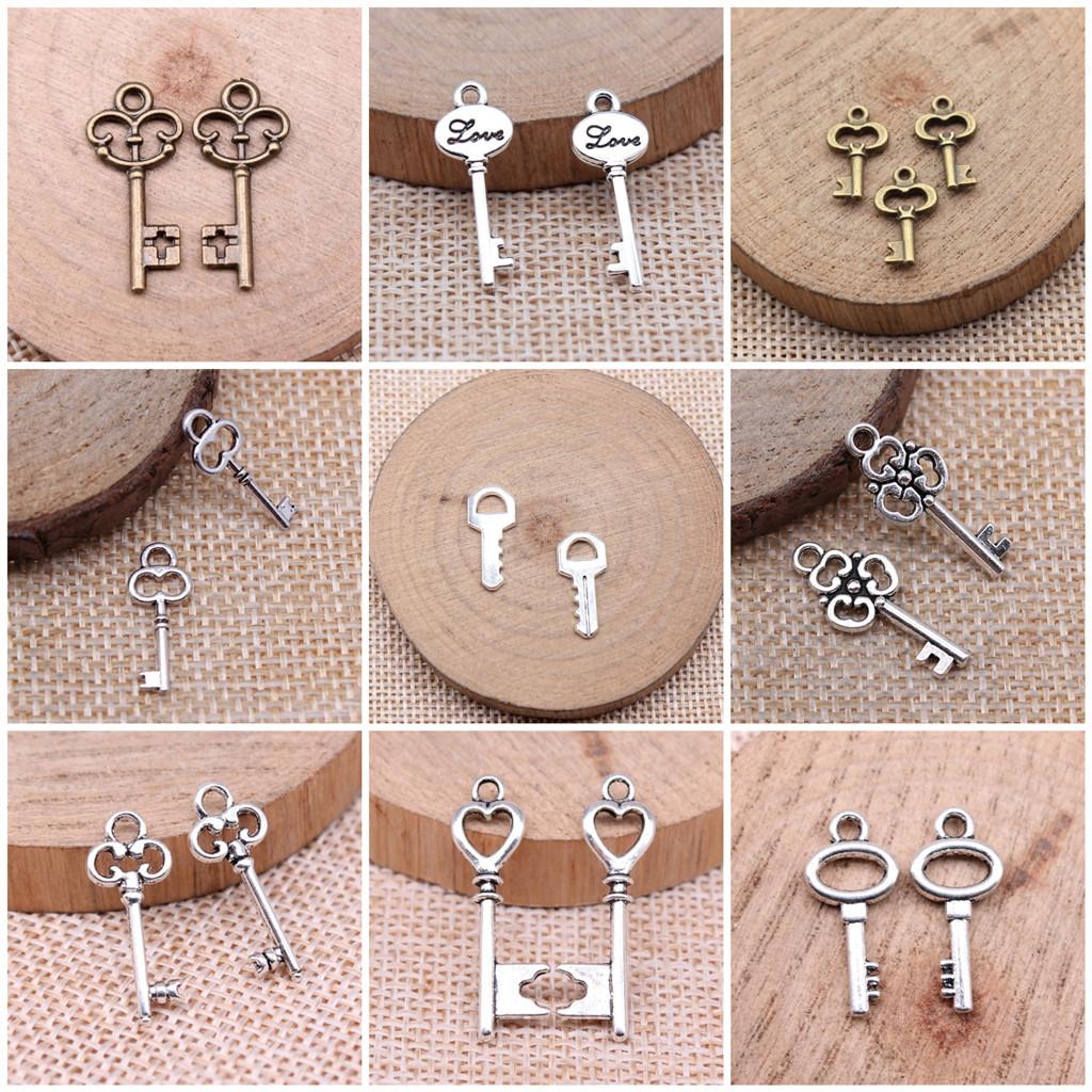 Classic Key Shaped Charms Pendant For Bracelet Necklace Jewelry Making Craft Findings