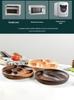 Japanese Style Solid Wood Round Fruit Plate with Five Compartments - Ideal for Snacks and Dried Fruit