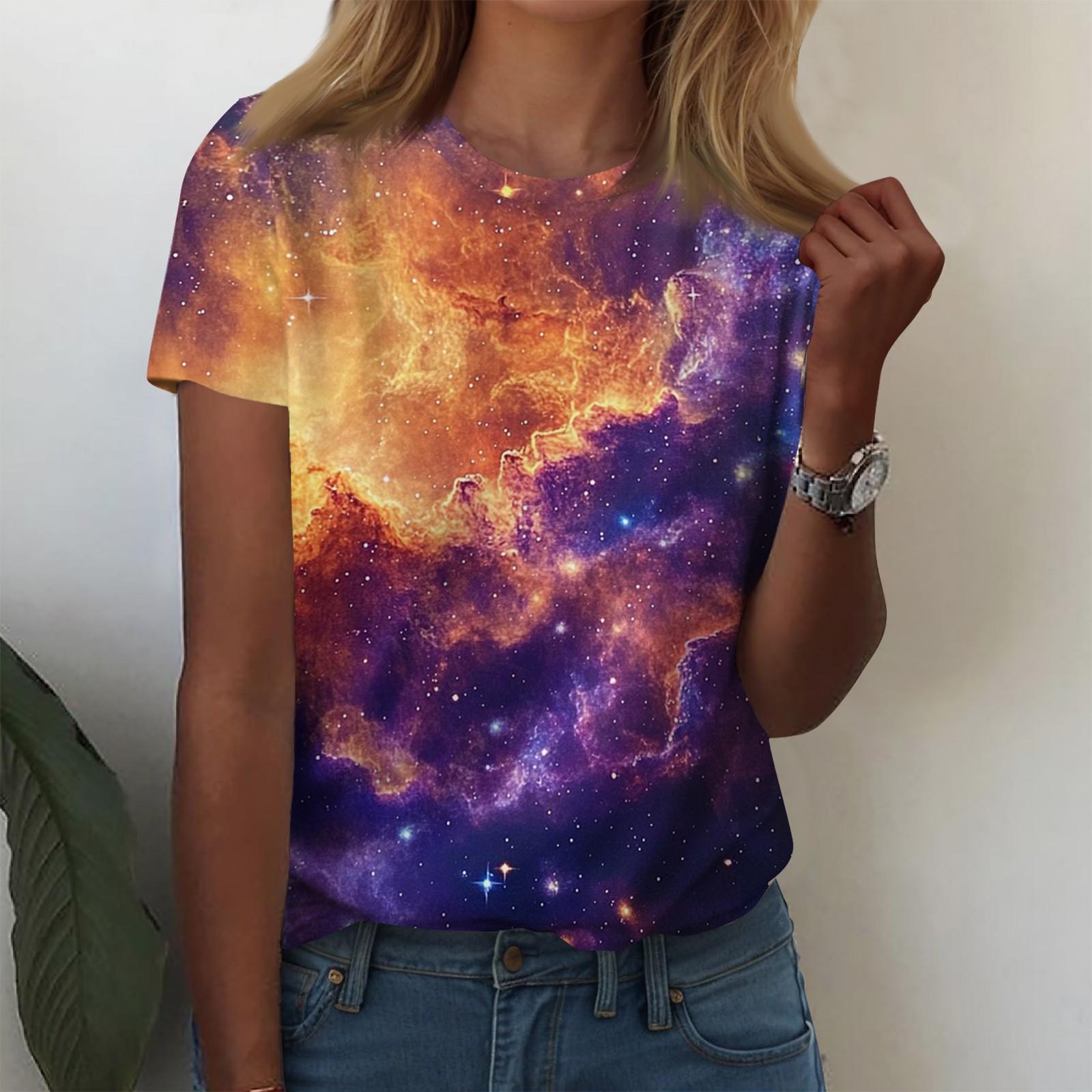 

Жіночі сорочки з короткими рукавами Милі топи Футболки з малюнком Блузки Повсякденні топи великих розмірів Базові топи Пуловери S помаранчевий