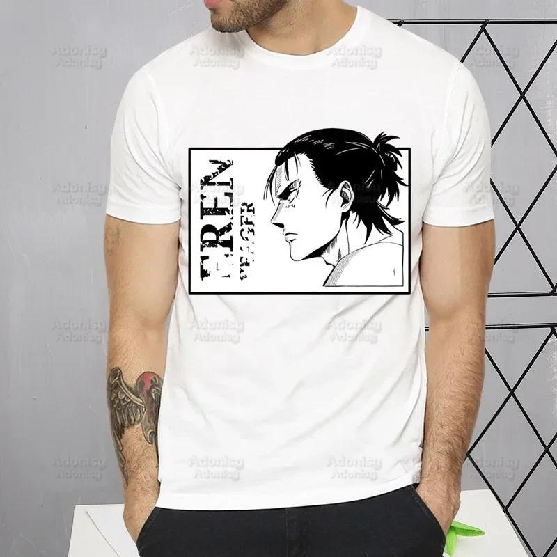 Shingeki No Kyojin T Shirt Men Short Sleeve Attack On Titan Tshirt Homme Manga Unisex Mikasa Eren Yeager Liberty T-shirt Tees