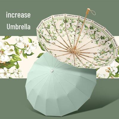 Compact 16-Rib Dual-Use Sunshade & Rain Umbrella, Hand-Open Folding, with Color Vinyl Digital Print and Sunscreen Protection.