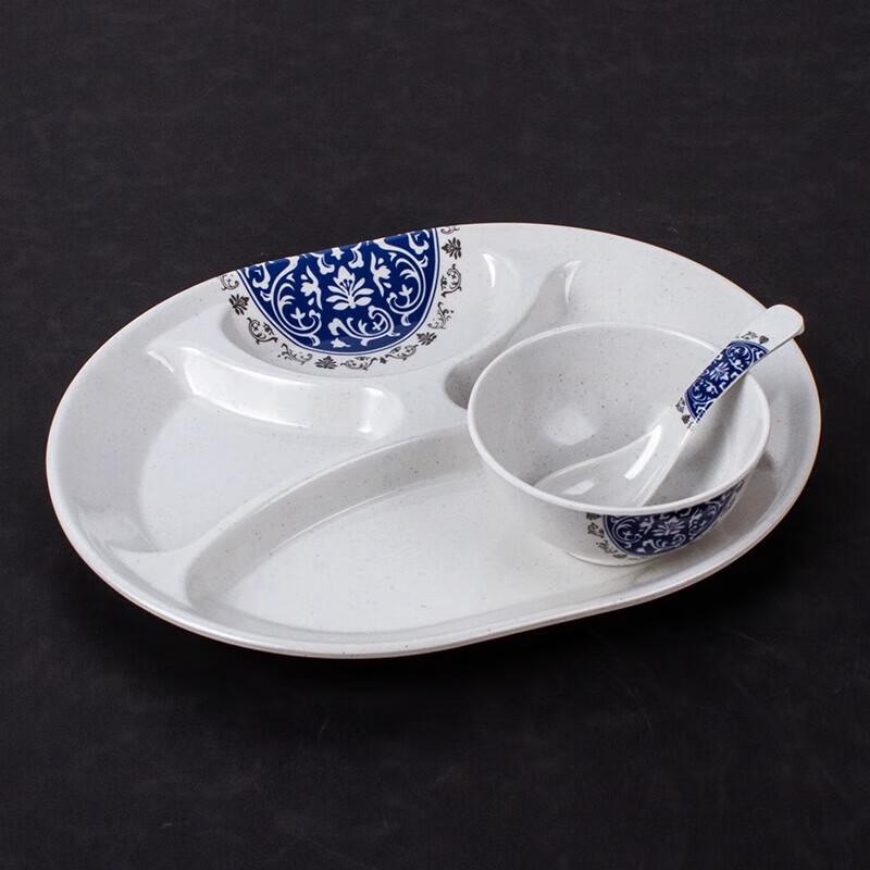 Chinese Style Melamine Divided Dinner Plate Set