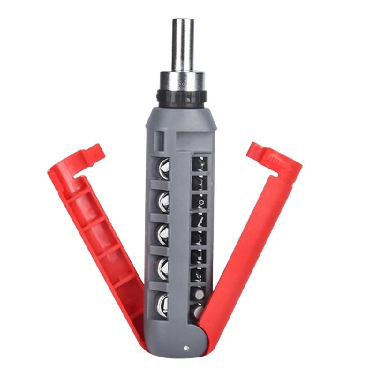 Ergonomic Ratcheting Screwdriver 14 Piece Kit Adjustable Angled and Nonslip Grip for Home or Workshop Use Repair Tool