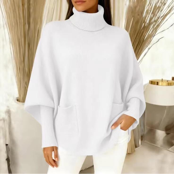 2026 Women's High Neck Loose Knit Pullover - European and American Autumn/Winter Style
