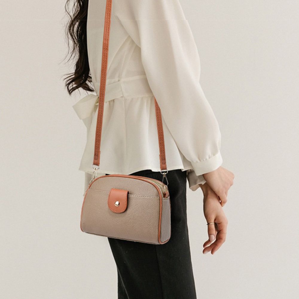 Solid Color Small Crossbody Bag Elegant Simple Square Bag Portable Niche Shoulder Bag  Travel