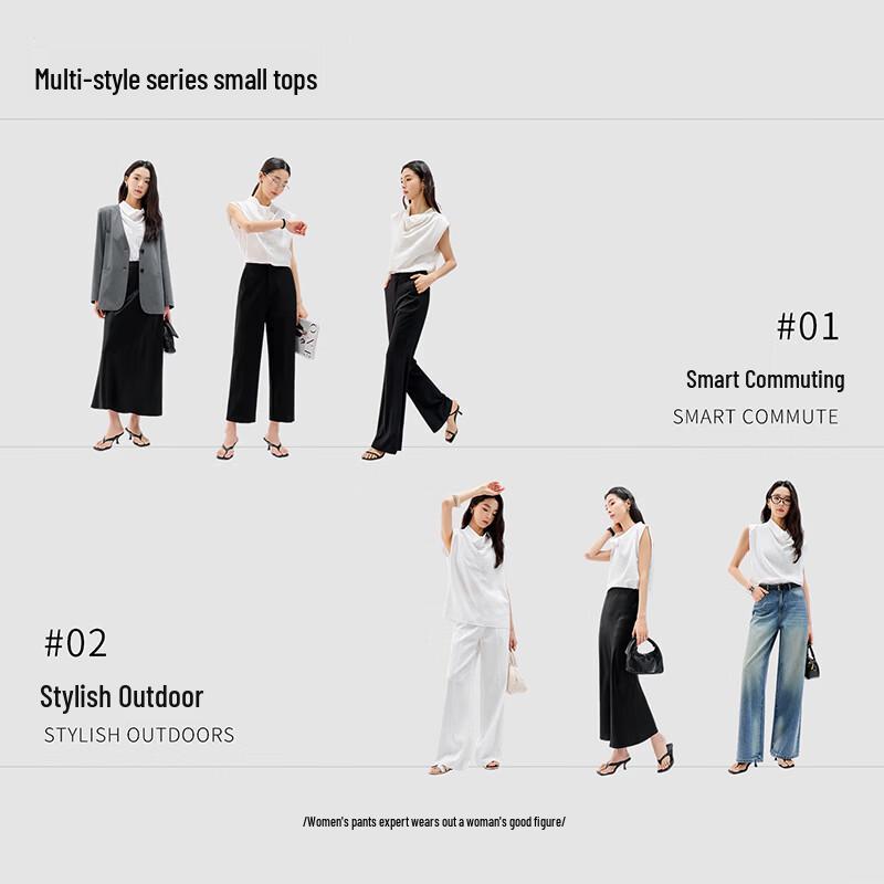 YERAD Artistic Drape Neck Pleated Sleeveless Blouse