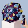 Aston Villa Football Pattern Printed Mini 5 Folds 8 Ribs Compact Umbrella Windproof Waterproof Lightweight Portable Folding