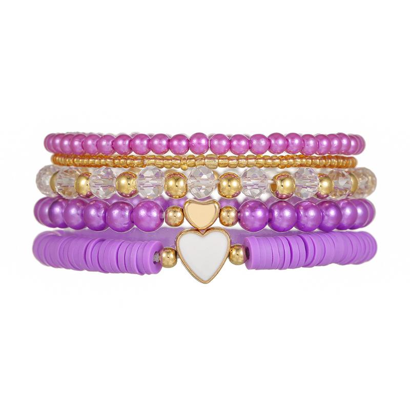 

Набор из 5 браслетов с сердечками для детей, браслеты принцессы для девочек, красочные, мечтательные, многослойные, из бусин, ювелирные аксессуары, подарок