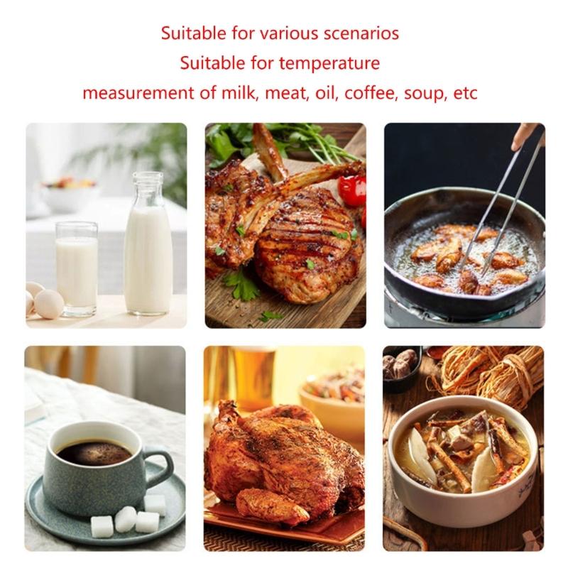 Wasserdichtes Digitales Sofortlese-Fleischthermometer mit Klappsonde zum Kochen von Lebensmitteln, Süßigkeiten, BBQ-Grills und mehr