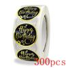 50-500Pcs Round Happy Birthday Stickers For Party Decor Envelope Sealing Label Gift Packing Adhesive Sticker Greeting Card Label