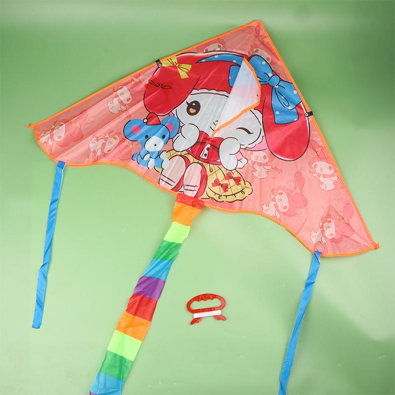Cute Cartoon Colorful Triangle Kite Flying Toys Kite For Children Kids With 30M Kite String Outdoor Fun Sports Kites Toys