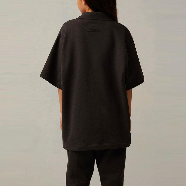 Fear Of God Essentials SS22 Solid Color Logo Printed Short Sleeve Polo Shirt Kids Polo Shirts FOG-SS22-046