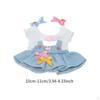4 Pieces Dolls T Shirt with Dress Bow Hairpin, Handmade Clothing for 15-17cm Thanksgiving