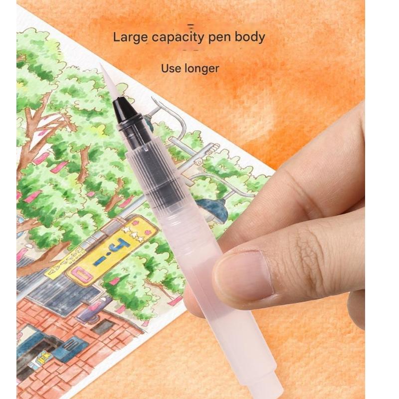 Art Doodling Book with 12 Color Watercolor Paint Water Brush Pen Stress Relief Painting Book For Children Adult Drawing
