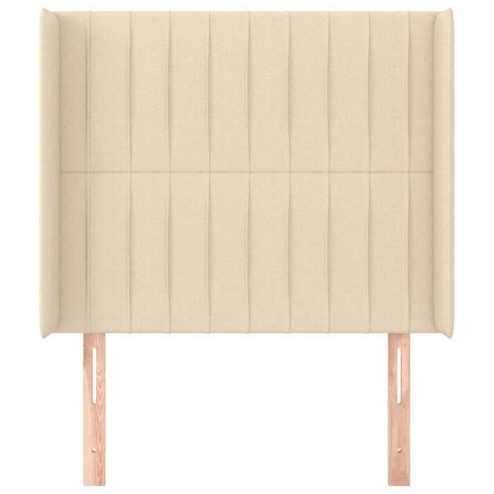 VidaXL Tête de lit avec oreilles Crème 83x16x118-128 cm Tissu3119797